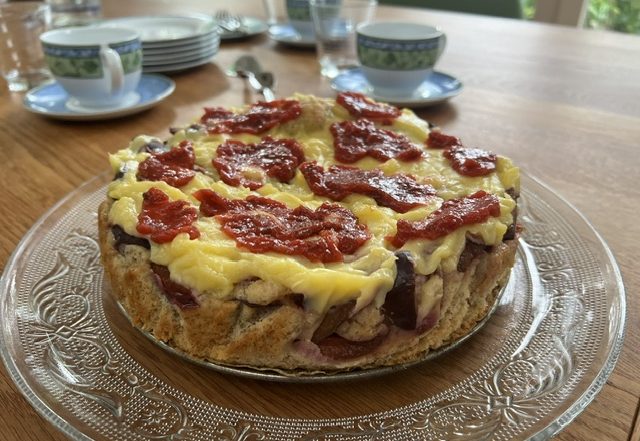 tarte aux prunes et flan